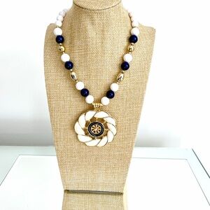 Vintage Nautical Necklace – Ship Wheel Pendant